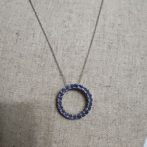 Sterling Silver Tanzanite Circle Necklace
